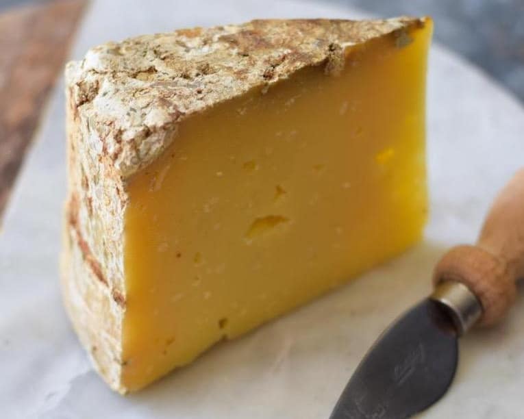 Rugged wedge of hard Markwood cheese